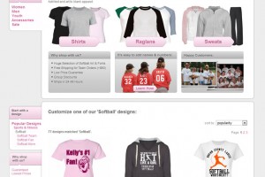 Softball Shirts Landing Page