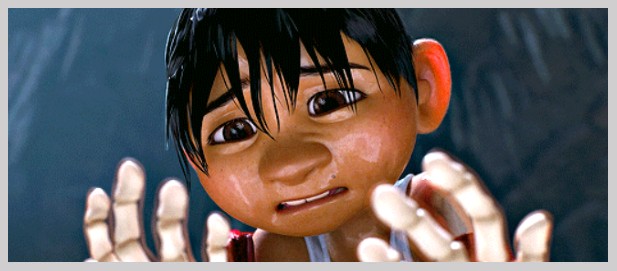 Miguel from Coco watching his hands disappear.